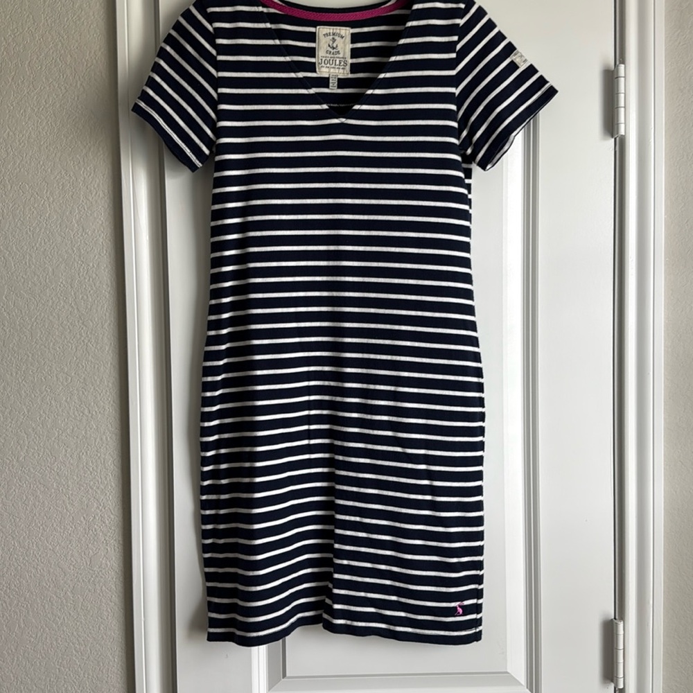 Joules Striped Cotton T-Shirt Dress | Nautical Preppy Casual | Soft Jersey Knit